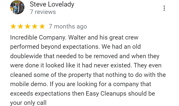 Review by Steve LoveLady about Easy Cleanups